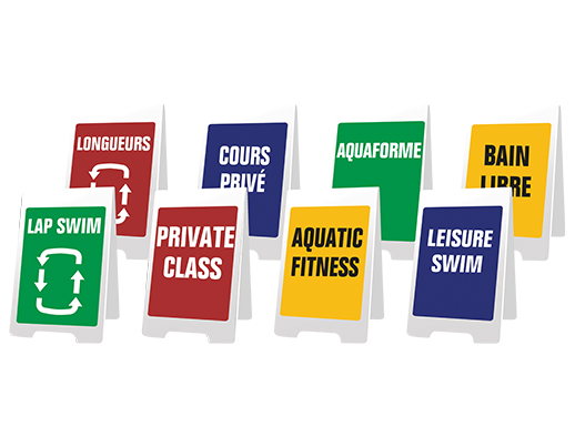 Panneau d'indication sur mesure pour piscine